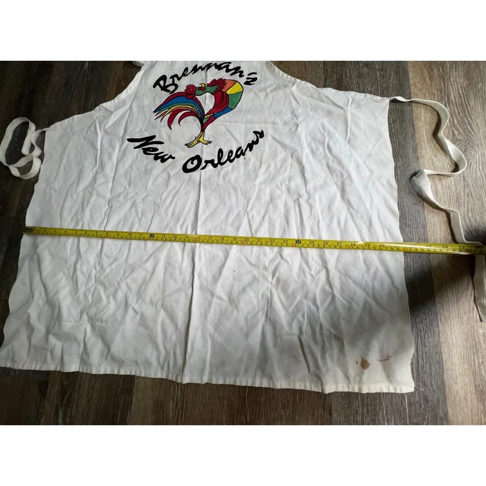 Brennan's Apron Unisex OS White New Orleans Rooster Vintage Souvenir NOLA